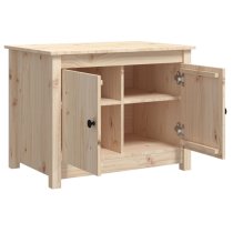 Janie Pine Wood Coffee Table With 2 Doors In Natural