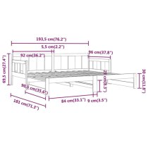 Kayin Pine Wood Pull-Out Single Day Bed In White