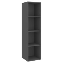 Hiyan Wall Hung Wooden Entertainment Unit In Grey