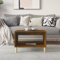 Demia Wooden Coffee Table With Undershelf In Smoked Oak