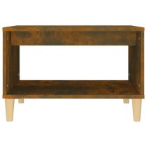 Demia Wooden Coffee Table With Undershelf In Smoked Oak