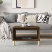 Demia Wooden Coffee Table With Undershelf In Brown Oak