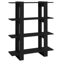 Frej Wooden Bookshelf And Room Divider In Black