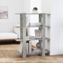 Frej Wooden Bookshelf And Room Divider In Concrete Effect