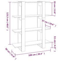 Frej Wooden Bookshelf And Room Divider In Concrete Effect