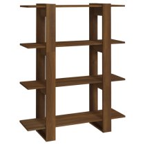 Frej Wooden Bookshelf And Room Divider In Brown Oak