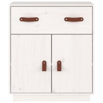 Alawi Pine Wood Sideboard With 2 Doors 1 Drawer In White