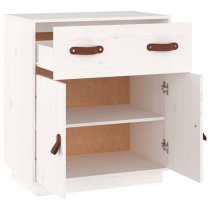 Alawi Pine Wood Sideboard With 2 Doors 1 Drawer In White