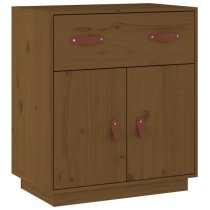 Alawi Pine Wood Sideboard With 2 Doors 1 Drawer In Honey Brown