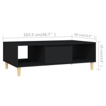 Dastan Wooden Coffee Table With 1 Door In Black