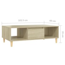 Dastan Wooden Coffee Table With 1 Door In Sonoma Oak