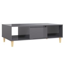 Dastan High Gloss Coffee Table With 1 Door In Grey