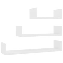 Scotia Set Of 3 Wooden Wall Display Shelf In White