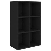 Quena Wooden Bookcase With 6 Compartments In Black