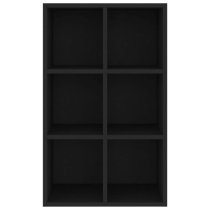 Quena Wooden Bookcase With 6 Compartments In Black