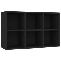 Quena Wooden Bookcase With 6 Compartments In Black