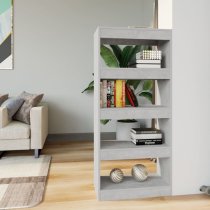 Raivos Wooden Bookshelf And Room Divider In Concrete Effect