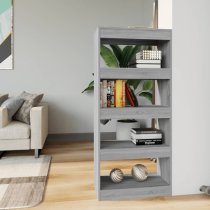 Raivos Wooden Bookshelf And Room Divider In Grey Sonoma Oak