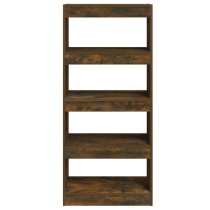 Raivos Wooden Bookshelf And Room Divider In Smoked Oak