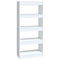 Raivos High Gloss Bookshelf And Room Divider In White