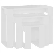 Tayvon Wooden Nest Of 3 Tables In White