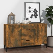 Precia Wooden Sideboard With 2 Door 2 Drawer In Smoked Oak