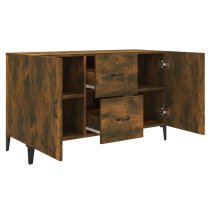 Precia Wooden Sideboard With 2 Door 2 Drawer In Smoked Oak