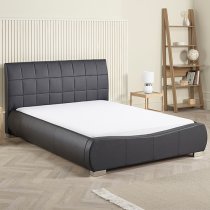 Dorado Faux Leather Double Bed In Black