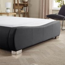 Dorado Faux Leather Double Bed In Black