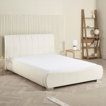 Dorado Faux Leather Double Bed In White