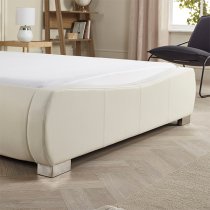 Dorado Faux Leather Double Bed In White