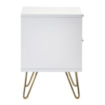 Marius Wooden Bedside Cabinet With 2 Drawers In Matt White