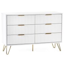 Marius Wooden Chest Of 6 Drawers In Matt White