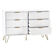 Marius Wooden Chest Of 6 Drawers In Matt White