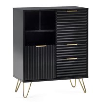 Marius Wooden Sideboard With 2 Doors 2 Drawers In Matt Black