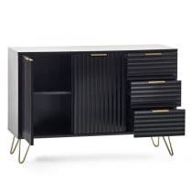 Marius Wooden Sideboard With 2 Doors 3 Drawers In Matt Black