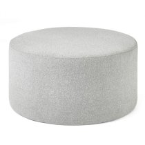 Saeran Linen Fabric Footstool In Grey