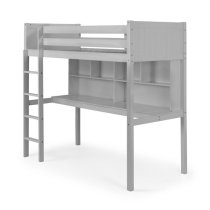 Takako Wooden Highsleeper Bunk Bed With Desk In Dove Grey