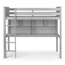 Takako Wooden Highsleeper Bunk Bed With Desk In Dove Grey