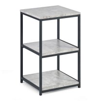 Salome Tall Narrow Wooden Side Table In Concrete Effect