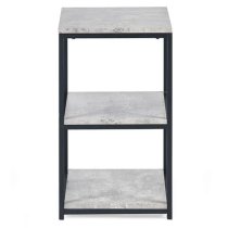 Salome Tall Narrow Wooden Side Table In Concrete Effect