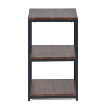 Tacita Tall Narrow Wooden Side Table In Walnut