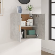 Kason Wooden Wall Storage Cabinet With 2 Doors In Concrete Effect