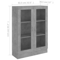 Libet Wooden Display Cabinet In With 2 Doors In Concrete Effect