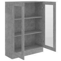 Libet Wooden Display Cabinet In With 2 Doors In Concrete Effect