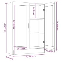 Libet Wooden Display Cabinet In With 2 Doors In Smoked Oak