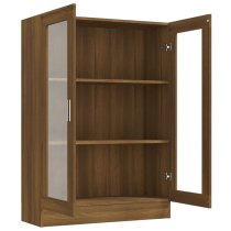 Libet Wooden Display Cabinet In With 2 Doors In Brown Oak