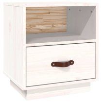 Epix Pine Wood Bedside Cabinet With 1 Drawer In White