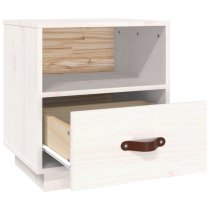 Epix Pine Wood Bedside Cabinet With 1 Drawer In White