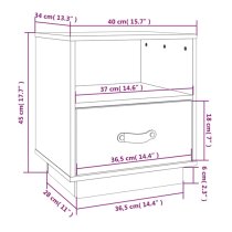 Epix Pine Wood Bedside Cabinet With 1 Drawer In White